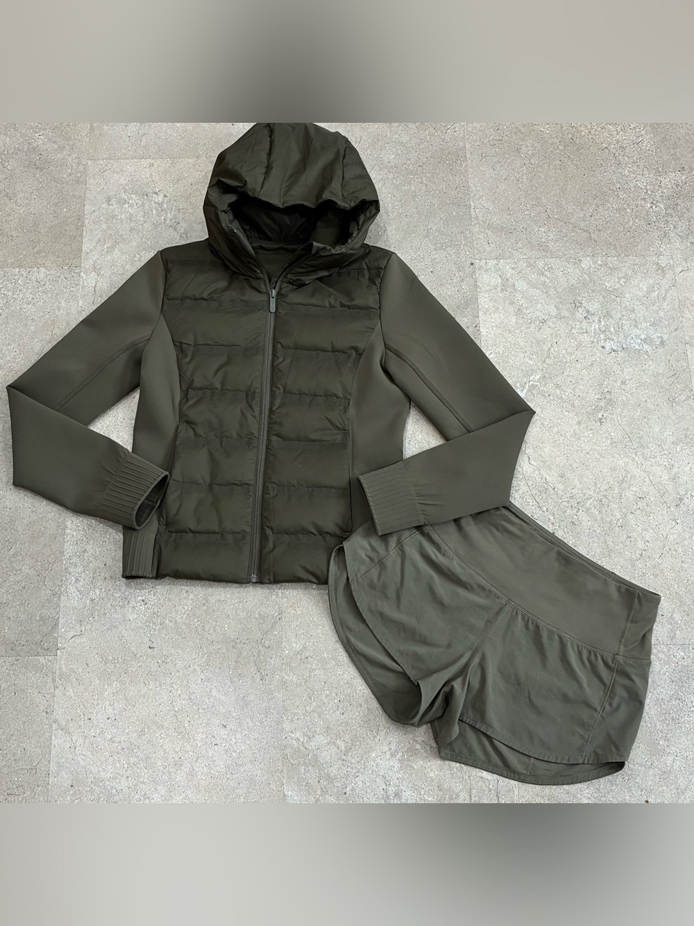 Women’s LULULEMON Puffer Jacket & Shorts, sz 4